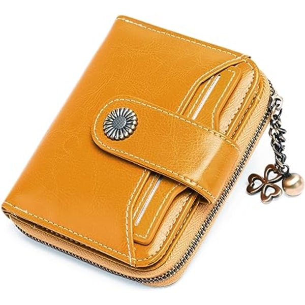 Naisten lompakko, nahkainen kolikkokukkaro, lyhyt rahalaukku naisten RFID-lohko