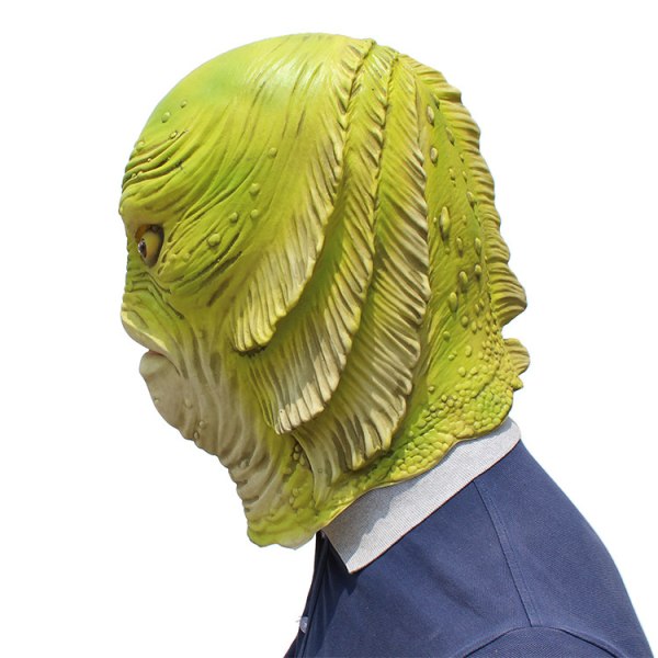 Halloween Mask, Monster Fish Creature Mask Halloween Dress Up Latex Novelty Costume Rubber Full Head Masks