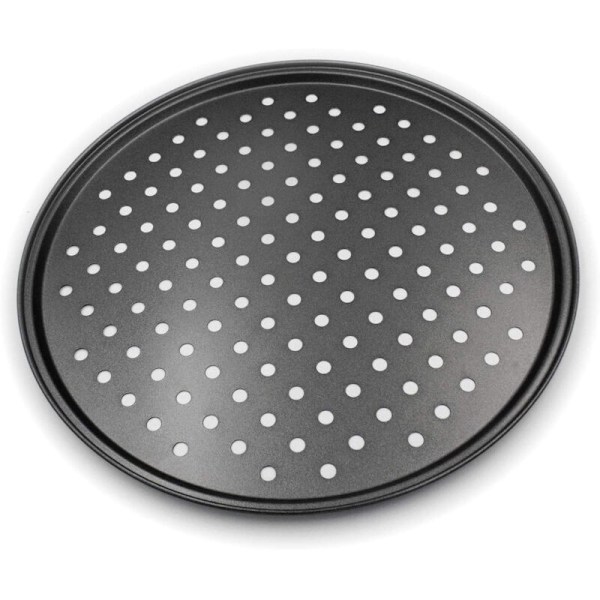 ∅ 32 cm, pizzatallrik, rund, perforerad, non-stick, flambé-pajer, i stål