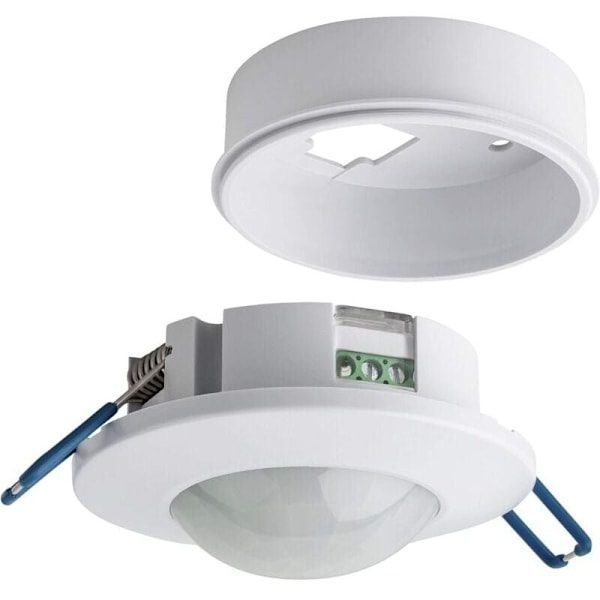 Indendørs bevægelsessensor, forsænket og overflademontering i loft, programmerbar, infrarød sensor, 6 m / 360°, LED-tilpasset, maks. 1200 W/500 W