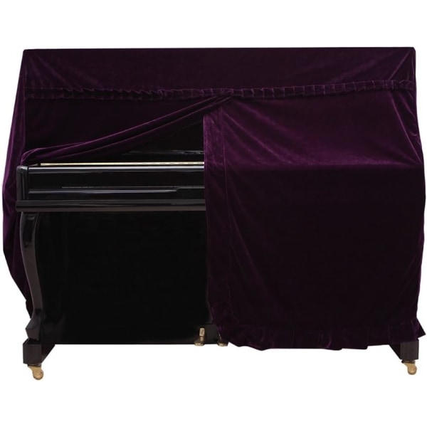 Full Piano Cover, 5 farger Fashionable Pleuche Upright Piano Cover Piano Dust Cover Instruments Tilbehør Dekorasjon(Lilla，152x60x110)