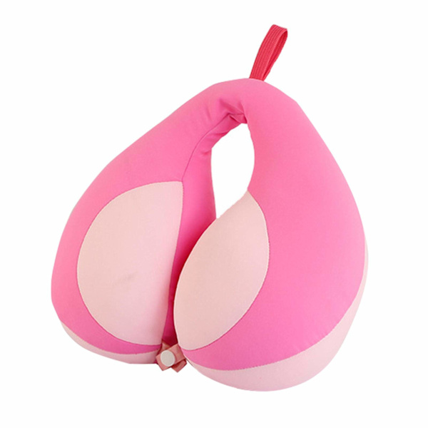 Reisepute for barn, premium hode-hake-nakke-støtte U-formet pute - slapp av og sov trygt når som helst, rosa (rosa)