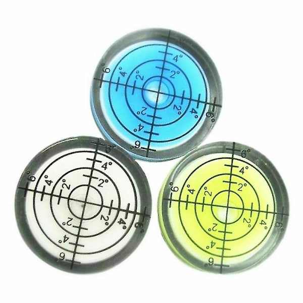 3 stk. vaterpas boble 32mm X 7mm Mini rund Bullseye niveller båd campingvogn flise præcision nivellering boble med skala