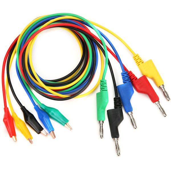 P1044 Set med 5 stapelbara testkablar på 4 mm och 1 m för multimeter