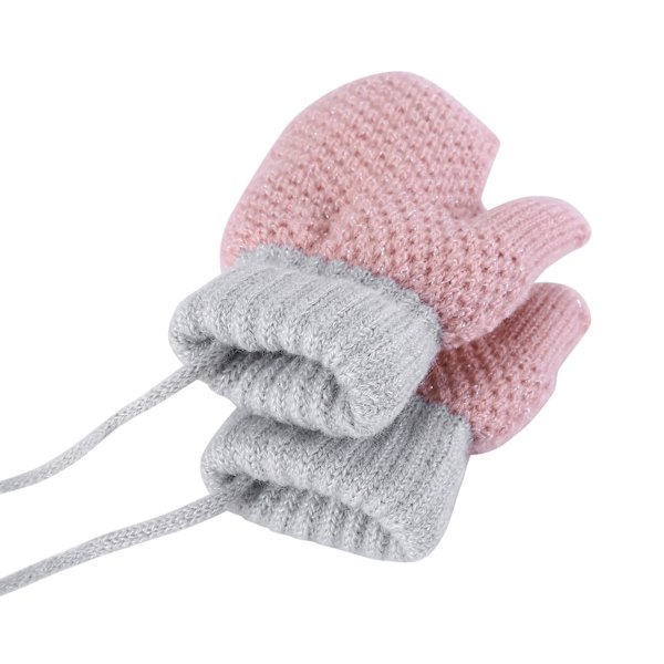 Barn og småbarn varme hansker vinter varme fortykkede strikkede hansker med tau fluffy halter hansker anti-tap tau egnet for gutter og jenter alder