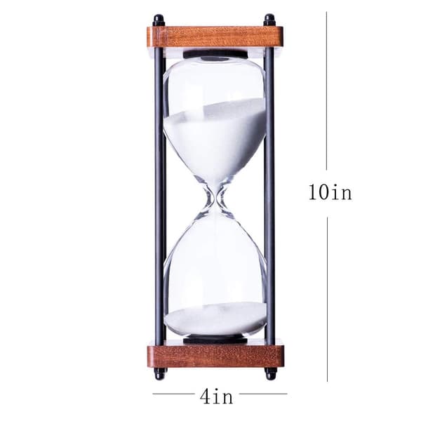 Stor timglas 30 minuter, dekorativ trä timglas, vit