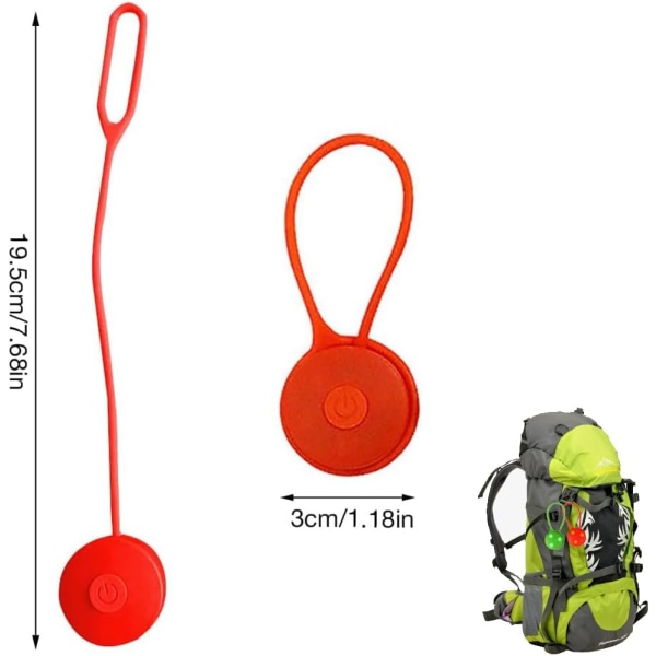 2 stk LED blinkende skolesekk, sikkerhetslysreflektorer, med 3 lysmoduser, for skolesekk, sikkerhetslys, for fotturer, l