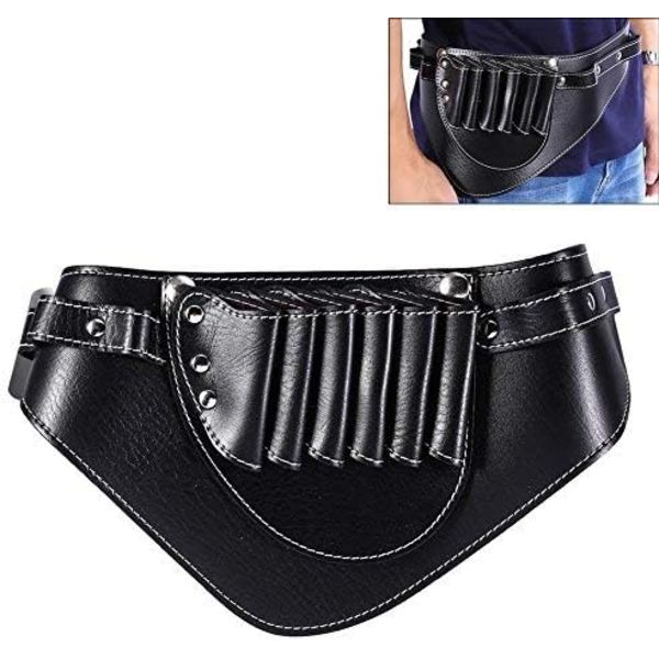 Holster (43*18cm) med PU læder frisørtaske pungholder med talje skulderbælte læder saks taske til frisører
