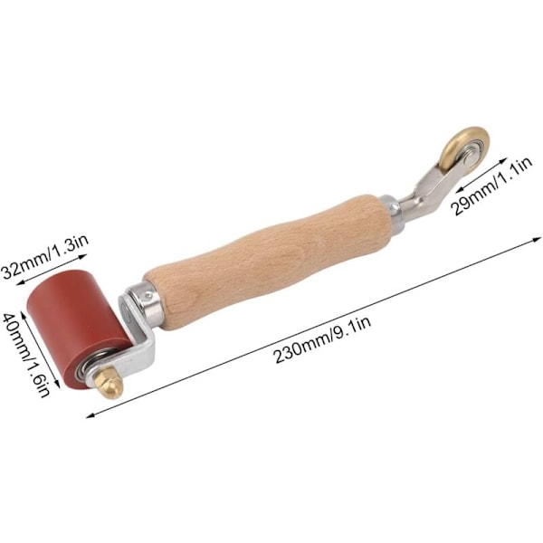 2 i 1 trykruller, resistent krympevalse silikone syrulle 40 mm messing hjørnesøm rulle til svejsning af PVC/TPO/EPDM (rød)