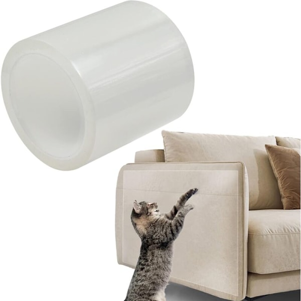 Anti-Rids Tape til Katte, Katte Rids Beskyttelse Klæbefilm Transparent Anti-Rids Tape - med Transparent Selvklæbende Pad Dør, Fu