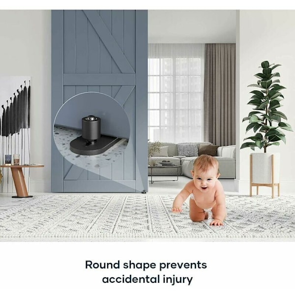 Nedre gulvføring for skyvedørskinner, justerbare kulelager, veggmonteringssystem, flat bunndesign.