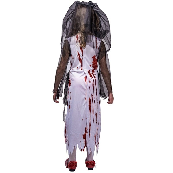 Halloween horror blodfarvet lille pige spøgelsesbrud kostume cosplay sceneopførelse festkostume (4-6 år gammel)