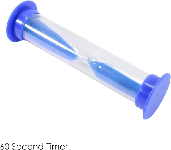 Blå plast timglas - 60 sekunder / 1 minut - Timglas för kök, badrum, sovrum - Timglas för barn för lek, matlagning, träning, B