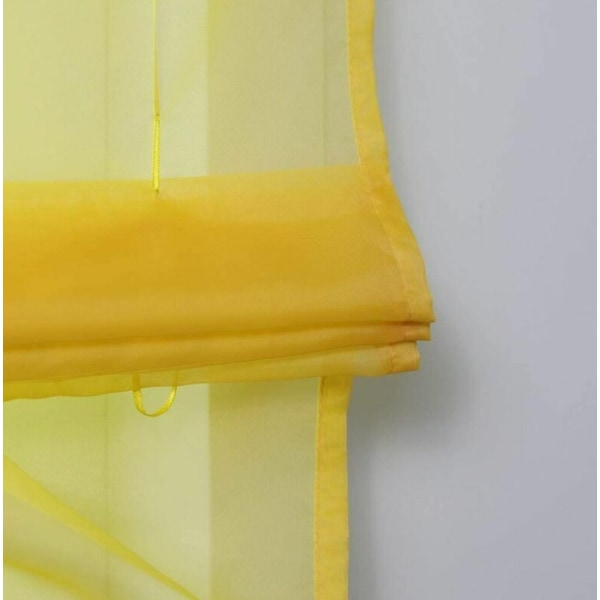Keltainen, LxK 140 x 155 cm 1-osainen roomalainen verhot, lenkit, verhot