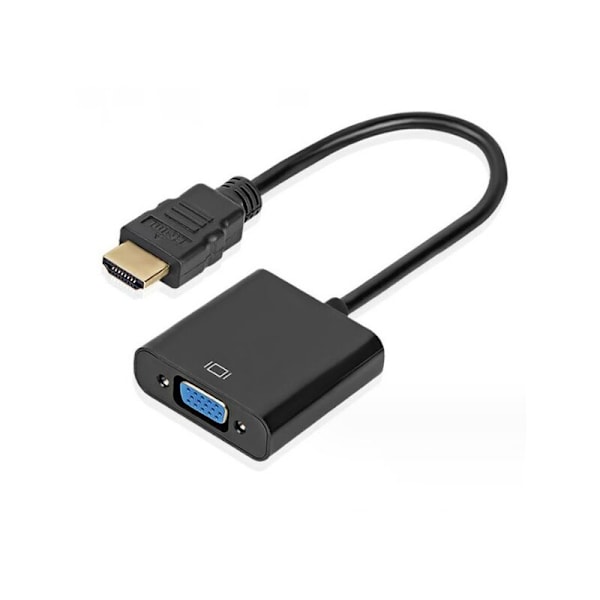 1 stk. sort HDMI-adapter til VGA han-konverteradapter til hun 1080p til bærbar pc-tablet