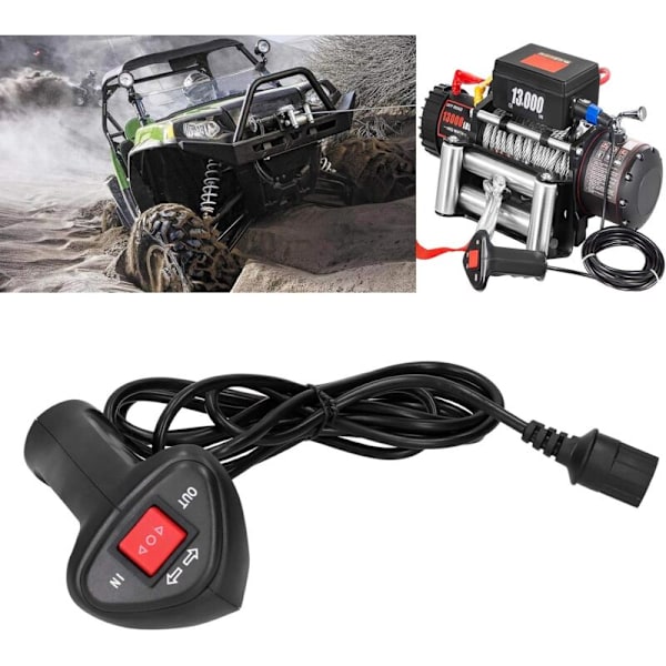 Vinsch Fjärrkontrollsystem Vinschkontroller Elec, Vinschkontroller Elektrisk Fjärrkontroll Universal ATV Tillbehör Tippvagn Brytare