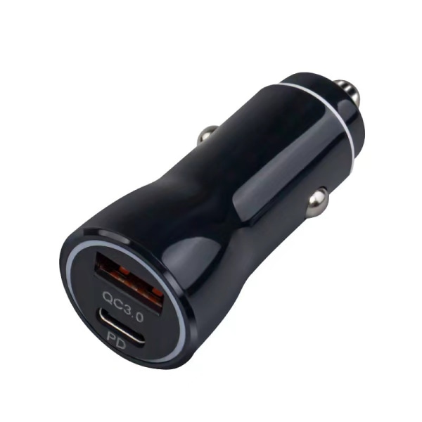 Black Power Bank Dual Port Fast Charge Car Charger