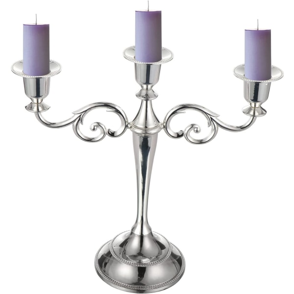 3-armad metallljushållare för koniska ljus, vintage dekorativa C