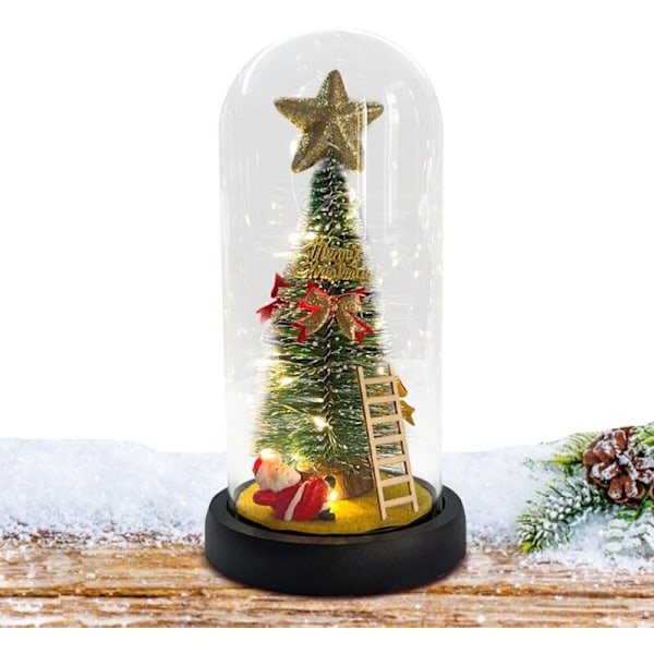 Ännu en dekoration till jul, Tomte Snöglob, Jul-snöboll med LED-ljus - Upplyst bordslykta med juldekoration