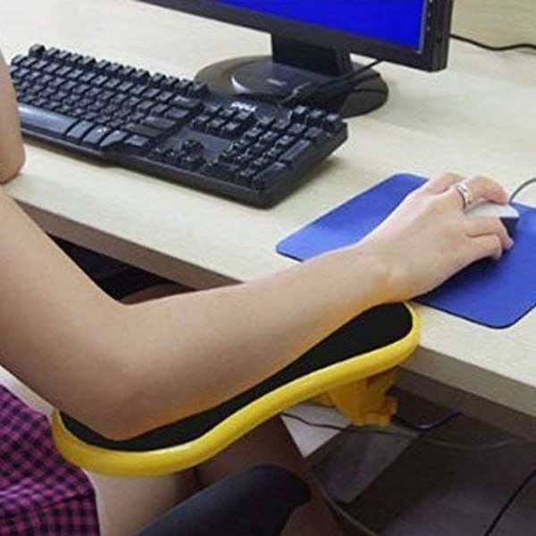 Ergonomisk, justerbar datorbordsförlängningsarm handledsstöd (gul)