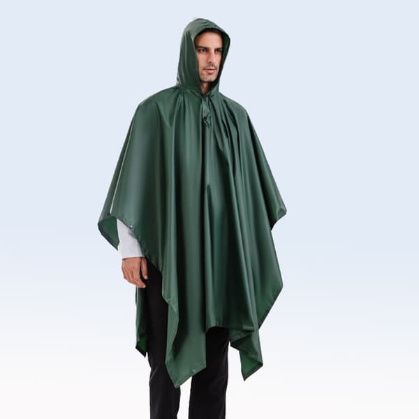 Vanntett poncho, multifunksjonell poncho, vanntett for voksne, egnet for utendørsaktiviteter