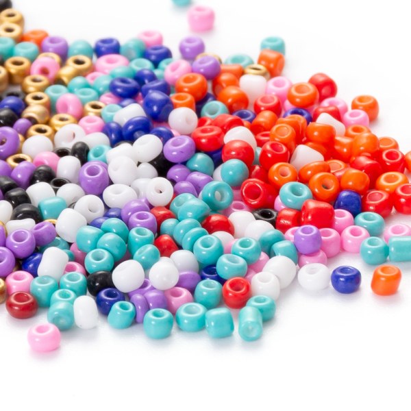 Glasfröpärlor, 24 färger fröpärlor för smyckestillverkning kit wit