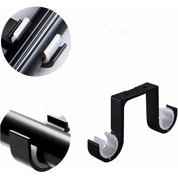 Gardinstångsfäste 2 stycken Dubbelt väggfäste Takstång Tak Aluminiumlegering rostskydd anpassad till stångens diameter 28-33mm
