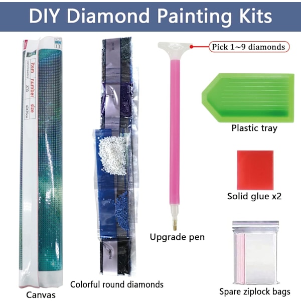 DIY 5D Diamantmålningssatser för vuxna, Vitt Livets Träd Diamantmålning Konstset för Hemväggsdekor Gåvor, 30x40cm