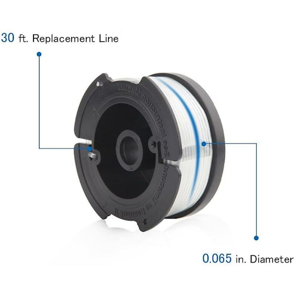 Sett med 6 linjespoler med 2 deksler for å erstatte Black Decker Trimmer Reserve Spool