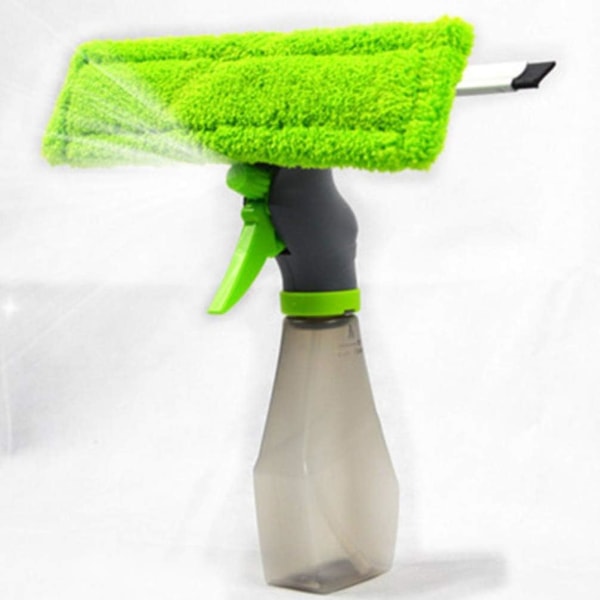 Grön - 1 st fönsterputs squeegee, sprayflaska Dubbelglas squeegee för bilfönster