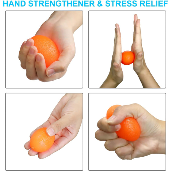 Håndgrepsstyrketrener (4-pakning), avspenningsballer for voksne