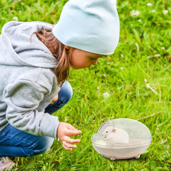 Hamster baderom stort inngangsparti, gjennomsiktig hamster baderom, hamster sand baderom, hamster sand baderom toalett, lite kjæledyr badekar (L)