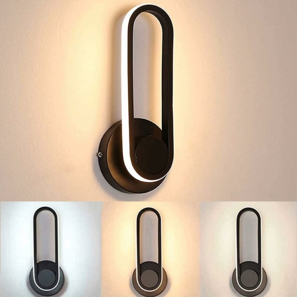 12W Innendørs LED-vegglampe, dimbar vegglampe 330° roterbar moderne designbelysning for soverom hjem korridor stue trapp [Energi