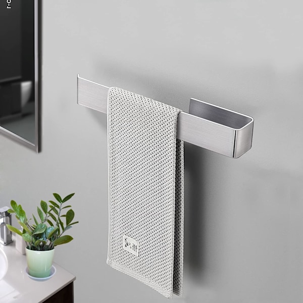 Selvklebende håndkleholder i rustfritt stål for bad sølv 24 cm