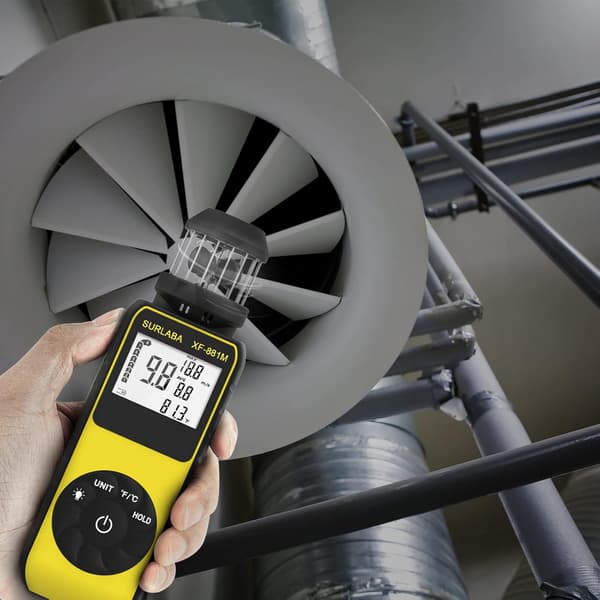 Vindkopp Digital Anemometer, Utomhus Vindhastighetsmätare 0,7~42m/s, Bärbar Anemometer Mät MAX/AVG Vindhastighet och Temperatur (℃/℉), Luftflöde