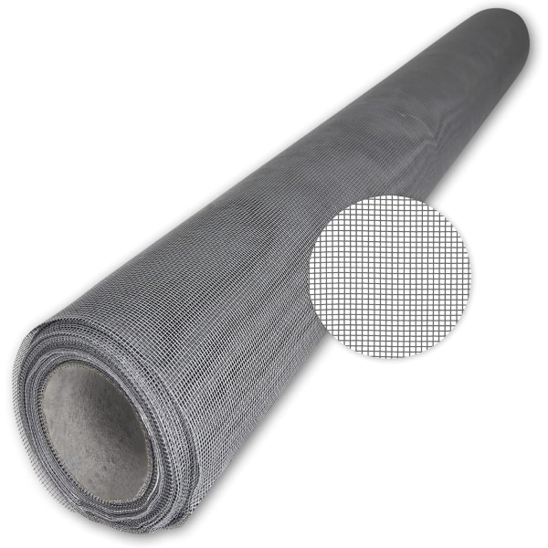 Myggnät Myggnät Insektsskydd - Transparent Fiberglasväv, UV-resistent, Säljs per meter - 200cm, Grå