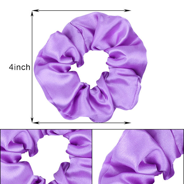 60 stk. hårskrunchies, BeeVines silke satin hårskrunchies, krøllet hårtilbehør til piger, scrunchie pakke gave