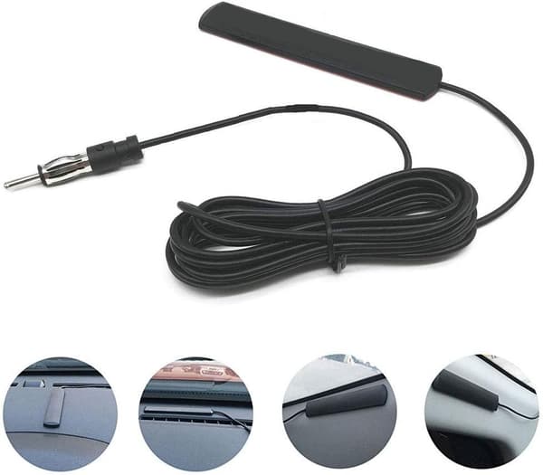 2 stk. Universal bil FM-radioantenne patch antenne forrude montering 5M kabel