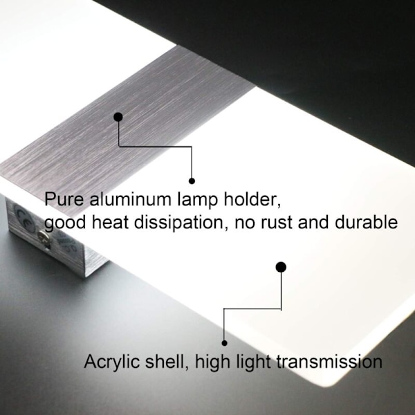 12W LED Væglampe Indendørs, 6000K Kold Hvid Væglampe 750LM AC230V Moderne Akryl Væglampe, Hvid Væglampe til Stue Soveværelse Spisestue Ha