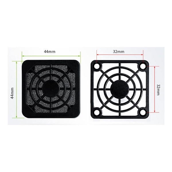 Set med 2 dammskydd för datorhöljen, fläktar, högtalare och elektroniska produkter (40 mm)