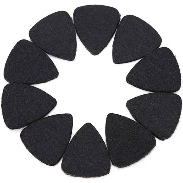 Sort - 10 guitarplektre, musikplektre guitarplektre til ukulele uldplektre 3mm plektre instrumenttilbehør