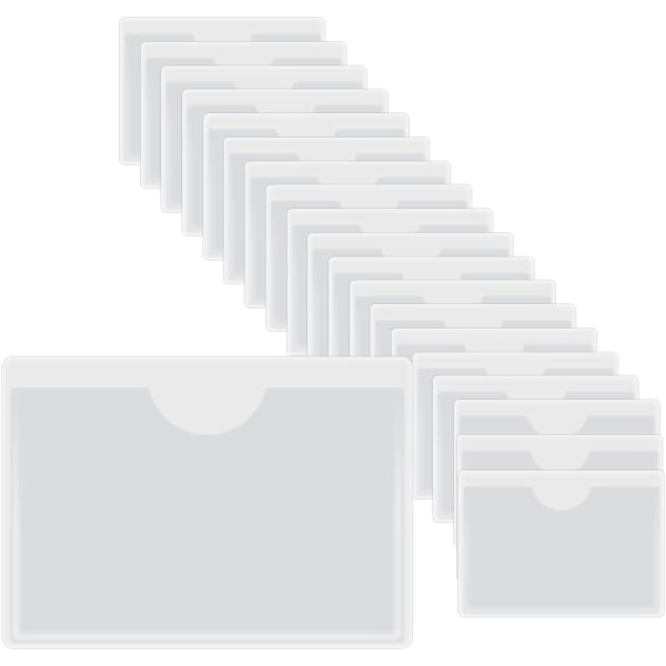Klare plastikklistermærker-20 stykker selvklæbende kortlommer, med