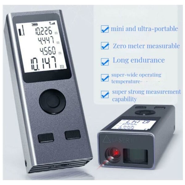 Smart, intelligent laser, 30m laser, mini USB digital oppladbar Laser Fjernkontroll meter fjernkontroll meter