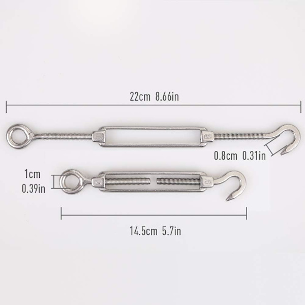 M6 Krog  Øje / C til o spændebøjle 304 Rustfrit stål, hardware kit til Wire Rope spænding Heavy Duty, til Solskærm, teltinstallation, anti - rust,