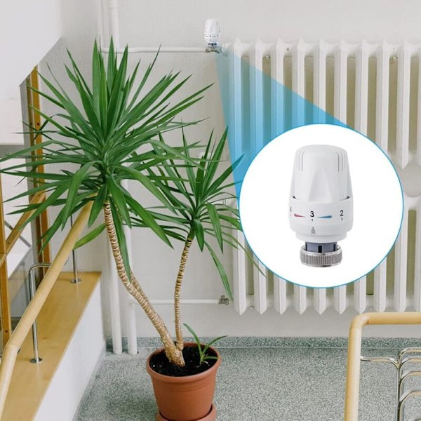 Sett med 4 termostathoder, M 30 x 1,5 Radiatorventil Erstatningshode, Termostatisk Radiatorventil, Tilkoblet Termostathode for Hjemmekontor