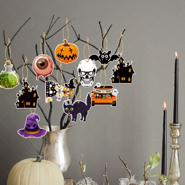 1 set födelsedagsdekoration - Spooky Charms Halloween-festdekoration, 1 set festdekoration, födelsedagsbanderoll, tårtdekoration, födelsedagsartiklar, för K