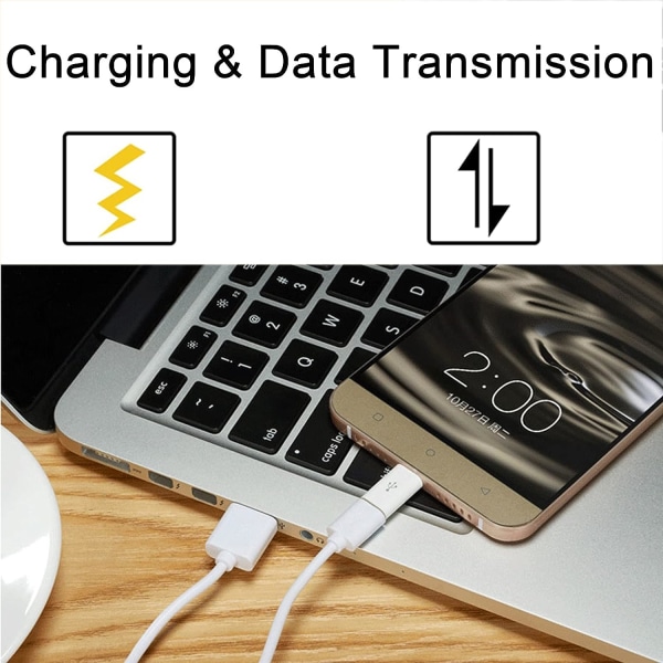 2 stycken USB C-adapter, USB C till Micro USB-adapter Typ C hane till