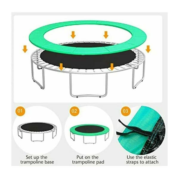 Trampolin kantöverdrag trampolin fjädersida skyddskåpa ø306cm - Grön