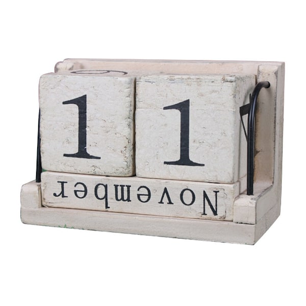 (Fire) Logs Manuelle Ornamenter Evigvarende Kalender Lite Skrivekalender Logs Sett for Daglig Bruk