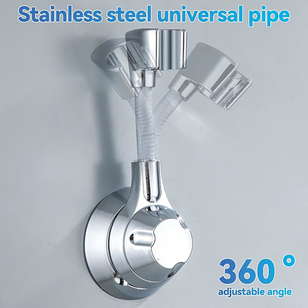 Hånddusjholder, 360° justerbar dusjholder solid paste dusjhodeholder uten boring universell dusjholder supp